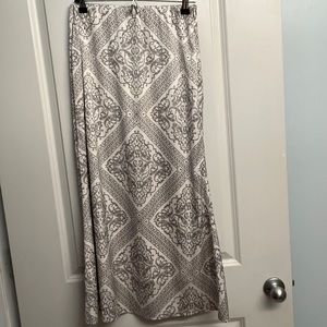 Silk black & white midi skirt